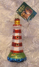 2015 - SAMBRO LIGHTHOUSE - OLD WORLD CHRISTMAS -BLOWN GLASS ORNAMENT NEW W/TAG picture