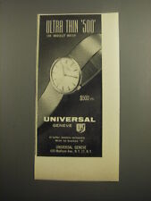 1960 Universal Geneve Watch Ad - Ultra Thin 500 14K Bracelet Watch picture