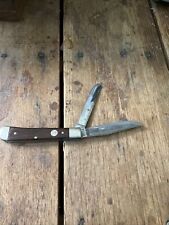 Vintage Boker Soligen Germany Two Blade Folding Knife Wood Handle  picture