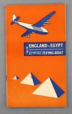 IMPERIAL AIRWAYS ENGLAND - EGYPT INFLIGHT ROUTE MAP BY THE EMPIRE FLYING BOAT picture