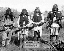 APACHE NATIVE WARRIORS GERONIMO, YANOZHA, CHAPPO & FUN 1886 - 8X10 PHOTO (MW739) picture