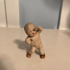 Gebruder Heubach-German Porcelain Bisque-Sitting Nude Frightened Piano Baby Rare picture