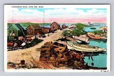 Cape Cod MA-Massachusetts, Fisherman Huts, Antique, Vintage Souvenir Postcard picture