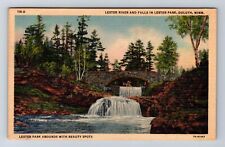Duluth MN-Minnesota, Lester River and Falls, Lester Park, Vintage c1953 Postcard picture