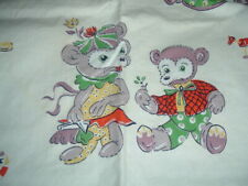 Vtg 50s MCM Calico Fun Design Animals Juvenile Shabby Wallhanging 31x34 #PB15 picture