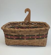 Amish Basket Handmade With Hook Small Size Multicolored Vintage Very Unique  picture