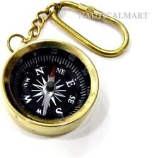 NauticalMart Brass Keychain - Compass Keyring - Hiking and Camping Keychain - Na picture