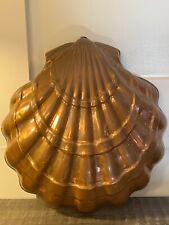 Large Vintage Old ITALY Copper Lined Clam/Scalloped/Shell Mold 13