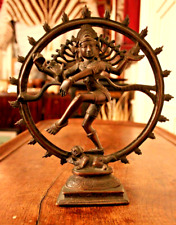 Larger Vintage Navratri Natraj Shiva Dancing Hindu God Statue 9 inches tall picture