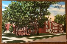 Postcard 1941 Postmark High School Campus Niles Michigan MI Pre-Chrome Era picture