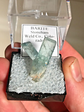 Barite xtl cluster, blue, Stoneham, Weld County, Colorado, USA, thumbnail picture