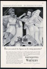 1954 Warner's lingerie bra corset 2 women classic photo vintage print ad picture
