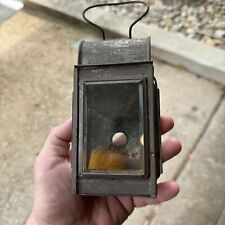 Vintage Tin & Glass Carbide Lantern / Miner's Handheld Lamp / Railroad Lamp picture