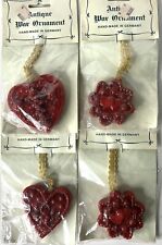 RARE Antique Victorian Wax Red Hearts Christmas Ornaments Germany  SEALED picture
