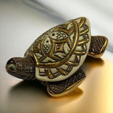 De Rosa Rinconada Uruguay Ceramic Sea Turtle Trinket Box Stunning 18k Gold Trim picture