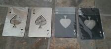 4 pc lot Bottle Opener Ace Of Spade Stainless Steel & Black Credit Card Size picture