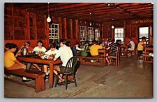 Spotford NH Lake Camp Notre Dame Interior Dining Mess Hall Boys Postcard Vtg B4 picture