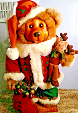 2003 Grandeur Noel Christmas Collector's WOODLAND SCULPTURED Santa BEAR 31