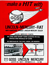 Goss Lincoln Mercury Fiat Vintage 1983 Boston Ma. Regional Original Print Ad picture