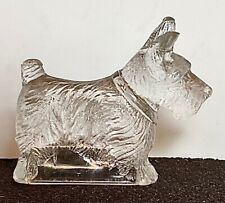 VINTAGE CLEAR GLASS SCOTTIE DOG CANDY CONTAINER picture