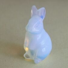 Carved crystal white opalite rabbit bunny figurine animal carving  decor 1.5'' picture