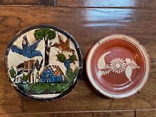 RARE Vintage Mexican Tlaquepaque Cross Hatching Petatillo Plate +Early Clay One picture