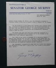 1965-1971 GOP California Senator Actor George Murphy autographed press release - picture