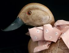 Beautiful Vintage Handcrafted Rare Natural Colored Wooden Duck Decoy 16