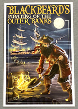 Outer Banks, North Carolina - Blackbeard Pirate - Lantern Press Postcard picture