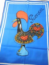 1960's New Souvenir Linen Tea Towel of Portugal - Decorated Chicken-Unused picture