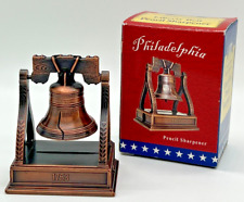 Miniature Liberty Bell Pencil Sharpener Antique Finished Die-Cast NOS Open Box picture
