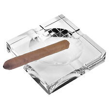Elegant Handcrafted Hand Cut Crystal Excelsior Medium Cigar Ash Tray - 5” x 5” picture