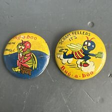 Two Vintage 1940s Pinback Buttons BUG-A-BOO - Socony Vacuum insect / Mobilgas picture