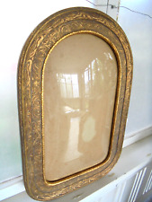 Vintage Bubble Glass Convex Glass Dome Shape Wooden Carved Frame (Frame Only) picture