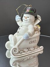 Lenox Snowman In Sleigh Ornament Collectible Christmas 1999 Vintage  picture