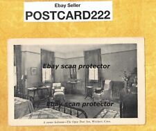 CT Westport 1908-39 vintage postcard OPEN DOOR INN CORNER BEDROOM Conn picture