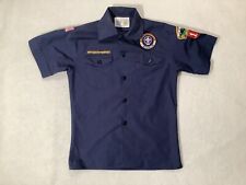 Boy Scouts America Official Youth Shirt Medium Blue Short Sleeve Patches Sierra picture