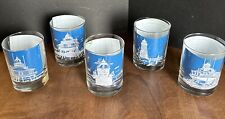 Set Of 5 Lighthouse 10 Oz. Glasses, 5 Different Lighthouses /Chesapeake Bay MD picture