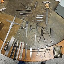 Huge Lot Machinist Tools Lufkin & Starrett 124 & Misc Calipers Gages Vintage picture