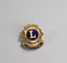 Lions Club International Charter Member Lapel Pin by Leavens Vintage Screw Back picture