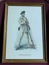 antique 3rd North carolina regiment 1778 poster in a wooden glass frame picture