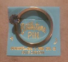 Birthstone Pin Sagittarius Blue Zircon gold tone ring picture