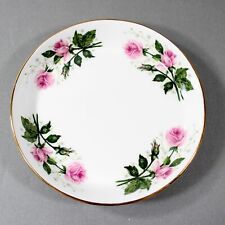 Staffordshire Crown Fine Bone China Trinket or Jewelry Tray Pink Roses Gold Edge picture