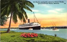 Postcard SS Florida Miami Channel Nassau Bahamas B80 picture