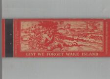 Matchbook Cover Full Length Lest We Forget Wake Island picture