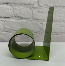 Vtg Metal Expandable Coil Book End Green Book Holder Modernist England picture