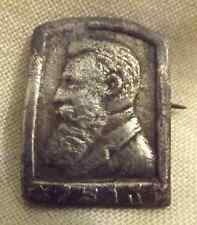 THEODOR HERZL Antique silver pl  pewter badge Magen David Palestine Eretz Israel picture