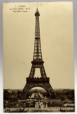 The Eiffel Tower, Paris France, Vintage Postcard picture