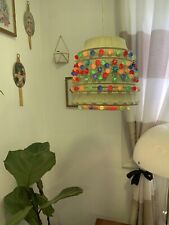 Vintage 1970s Swag Light Hanging Lamp Multicolor Groovy Mid Century Cool Funky picture