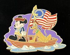 Rare Disney Pin Mickey Pluto 4th Of July George Washington Crossing Delaware NIP picture